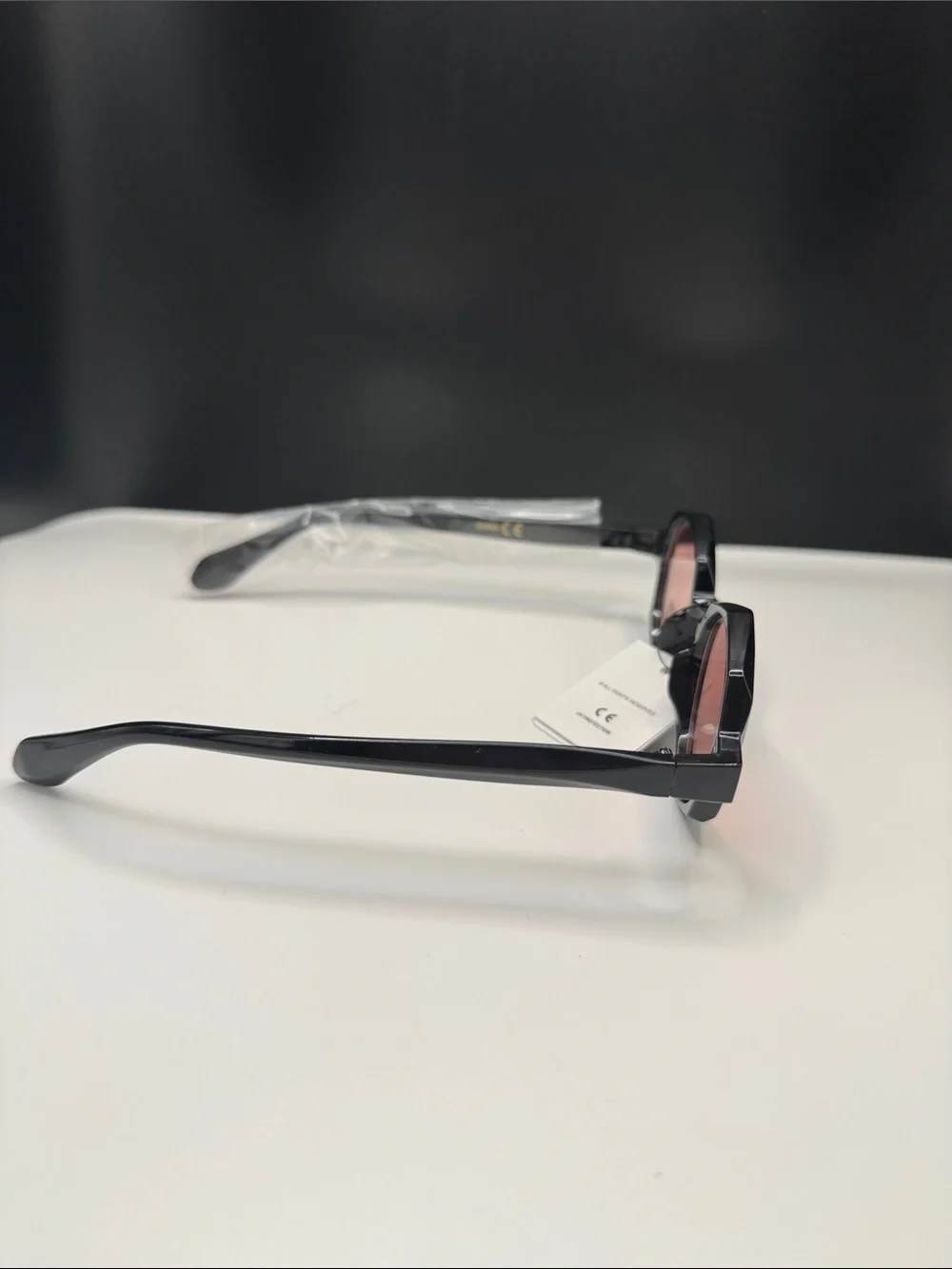 Unbranded Black Frame Sunglasses with Pink Lenses UV 400 CE Maximum Protection